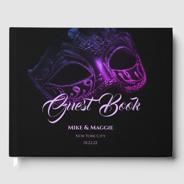 Elegant Evening Wedding Guest Book (Front)