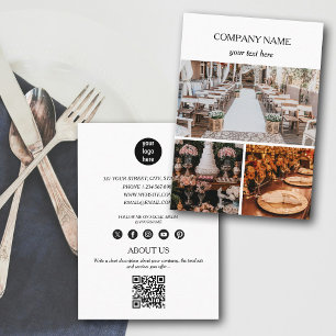 Elegant Event Planning Business 3 Photos QR Code Card