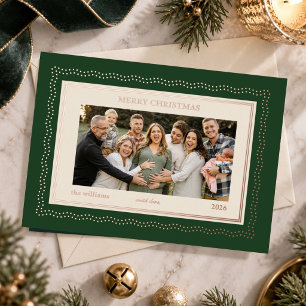 Elegant Evergreen Gold Merry Christmas Family
