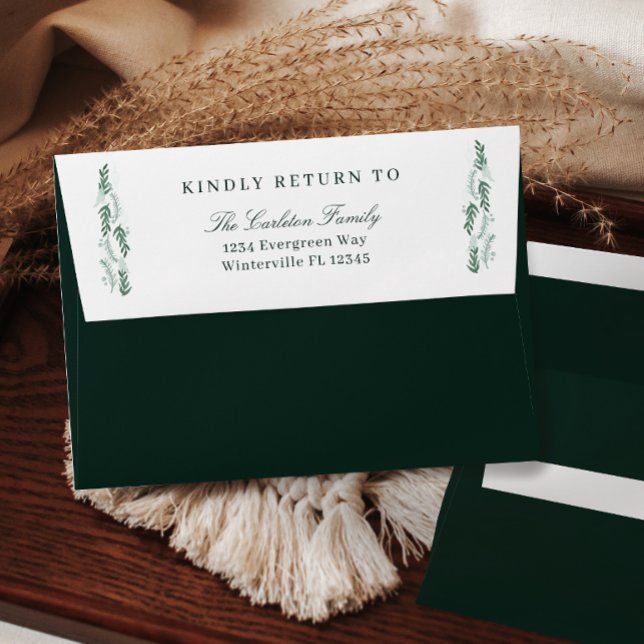 Elegant Evergreen Pine Garland Envelope (Creator Uploaded)