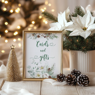 Elegant evergreen winter cards and gifts  poster