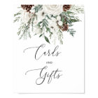 Elegant evergreen winter cards and gifts poster