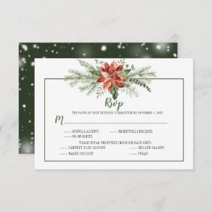 Elegant Evergreens and Poinsettia Christmas RSVP