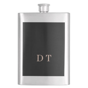 Elegant Executive DT Monogram Gold Presidential Hip Flask