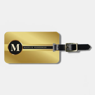 Elegant Executive Style - Gold Metal monogram Name Luggage Tag