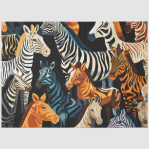 Elegant Exotic Jungle Safari Zebras Decoupage Tissue Paper