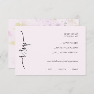 Elegant Exotic Soft Pink Calligraphy RSVP Card