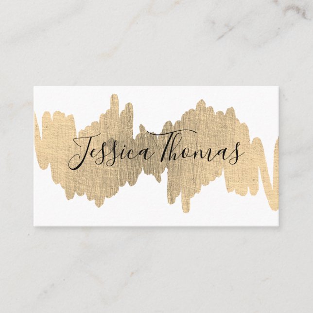 Elegant Expression (gold metallic) Business Card (Front)