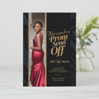 Elegant Eye Catching Prom Send Off Full Body Photo Invitation