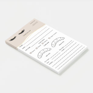 Elegant Eyelash Client Record Form Post-it Notes