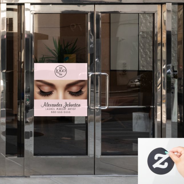 Elegant Eyelash Extension Makeup Artist Logo (Office Door)