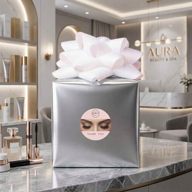 Elegant Eyelash Extension Makeup Artist Logo Classic Round Sticker (Elegant Eyelash Extension Makeup Artist Logo Classic Round Sticker)