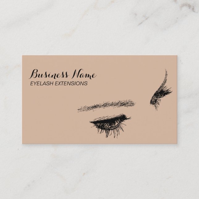 Elegant Eyelash Extensions Business Cards (Front)