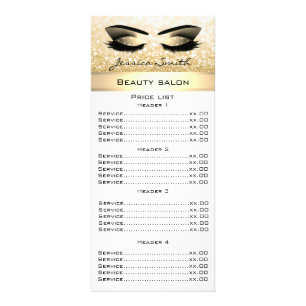 Elegant eyelashes & eyebrow glittery rack card
