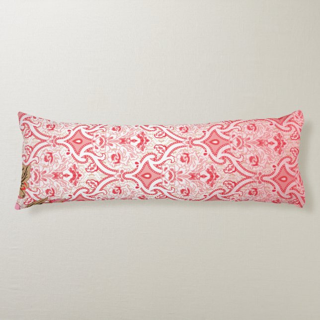 Elegant fabric design featuring intricate floral p body cushion (Front)