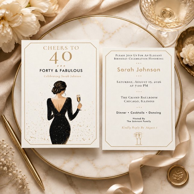 Elegant Fabulous Birthday Celebration Invitation (Creator Uploaded)
