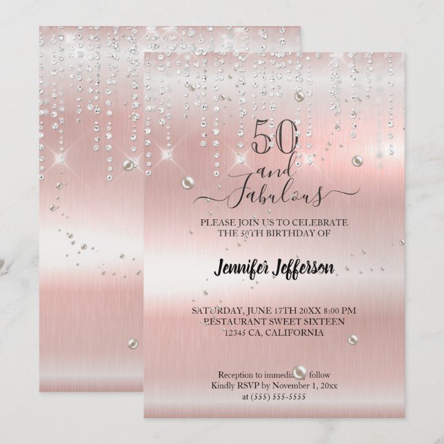 Elegant fabulous birthday Invitation (Front/Back)