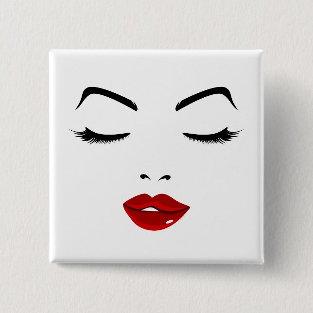 Elegant Face 15 Cm Square Badge (Front)