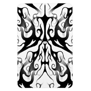 Elegant Face in Fire and Flames Tribal Design  Magnet