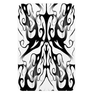 Elegant Face in Fire and Flames Tribal Design Magnet