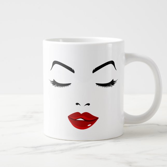 Elegant Face Large Coffee Mug (Right)