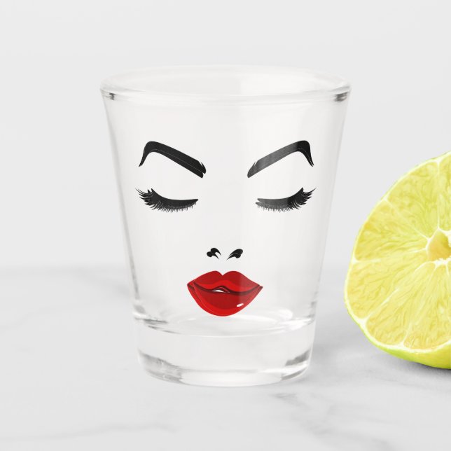 Elegant Face Shot Glass (Front)