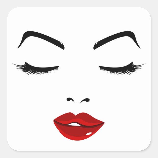 Elegant Face Square Sticker (Front)