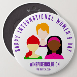 Elegant Faces International Women's Day March 8 6 Cm Round Badge