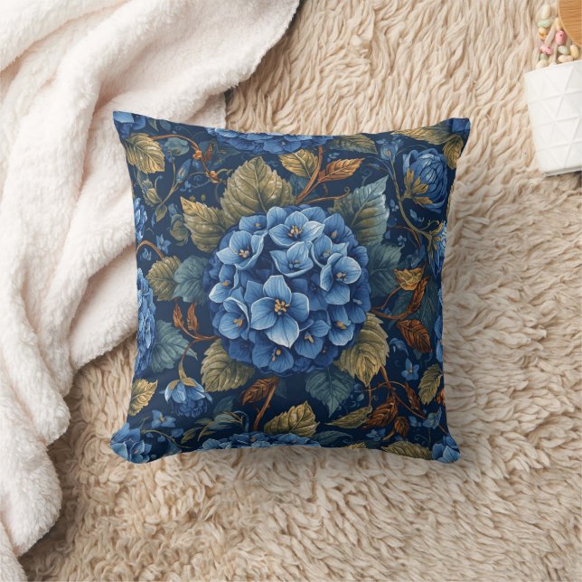 Elegant Faded Hydrangea Floral Pattern  Cushion (Blanket)