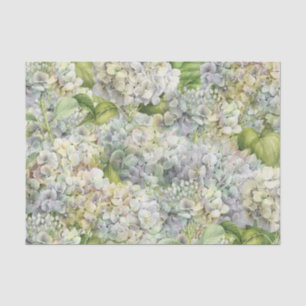 Elegant Faded Hydrangea Floral Pattern Decoupage Tissue Paper