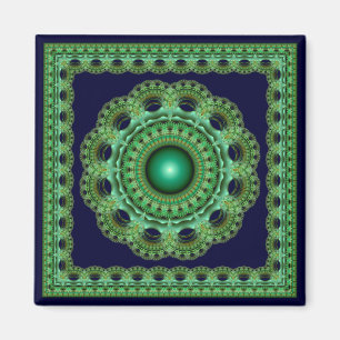 Elegant fairy fractal framed ornament magnet