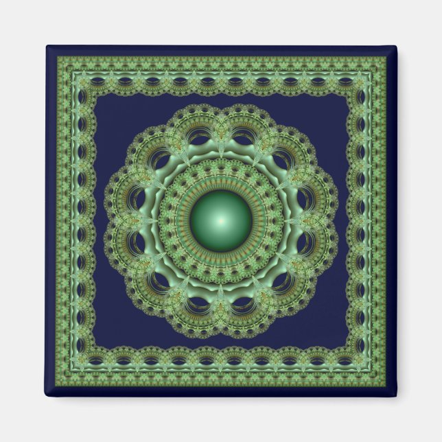 Elegant fairy fractal framed ornament magnet (Front)