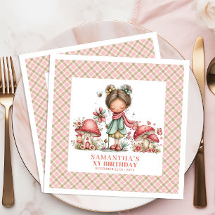 Elegant Fairy Magical Pink Floral Birthday Party  Napkin