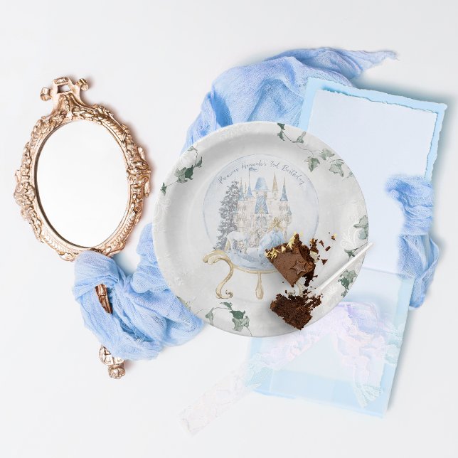 Elegant Fairy Tale | Winter Princess Birthday Paper Plate (Creator Uploaded)