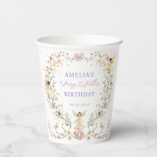 Elegant Fairy Wildflower Garden Birthday Party Paper Cups