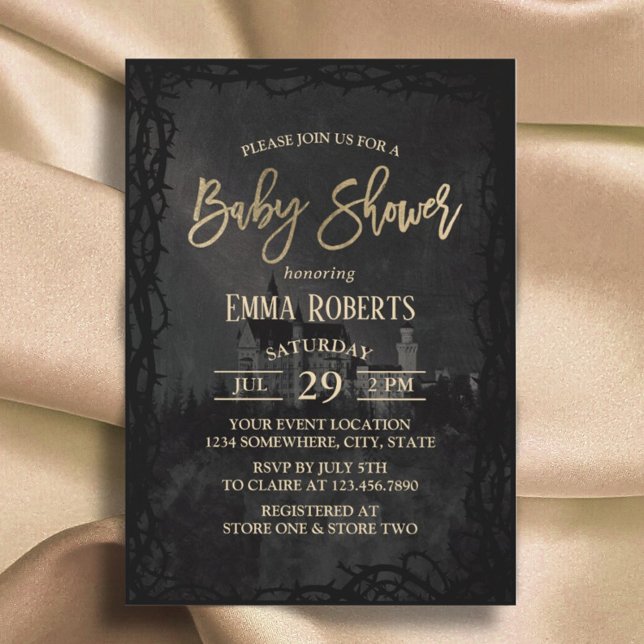 Elegant Fairytale Castle Princess Baby Shower Invitation (Creator Uploaded)