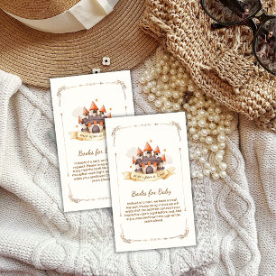 Elegant Fairytale Prince Castle Books Baby Shower Enclosure Card