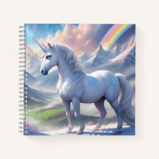 Elegant Fairytale Unicorn in a Fantasy Vale Notebook