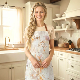 Elegant Faith Hope Love Floral Watercolor  Apron