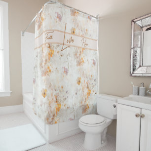 Elegant Faith Hope Love Watercolor Shower Curtain