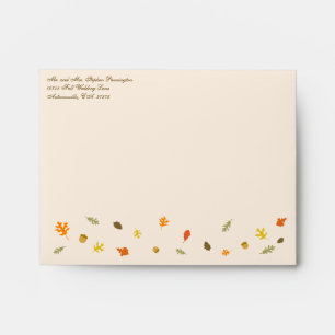Elegant fall autumn leaves wedding rsvp envelope