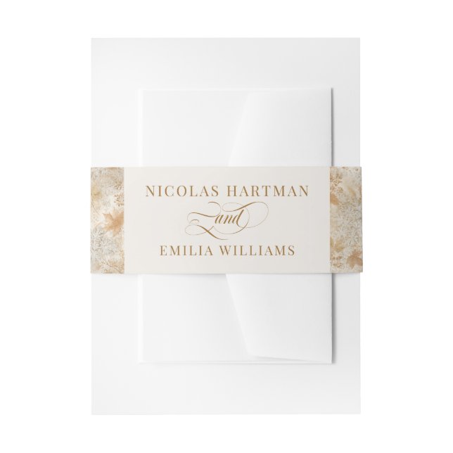 Elegant Fall Autumn Wedding Invitation Belly Band (Front Example)