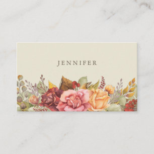 Elegant Fall/Autumnal Floral Border Thanksgiving Place Card
