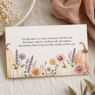 Elegant Fall Baby Shower Enclosure Card