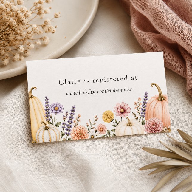Elegant Fall Baby Shower Registry Enclosure Card (Creator Uploaded)