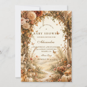 Elegant Fall Boho Baby Shower Invitation