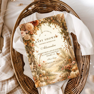 Elegant Fall Boho Baby Shower Invitation