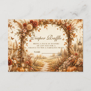 Elegant Fall Boho Diaper Raffle Enclosure Card