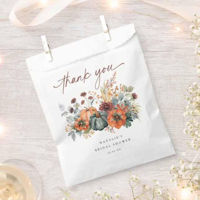Elegant Fall Bridal Shower Favour Bags (Clipped)