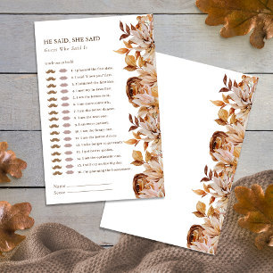 Elegant Fall Bridal Shower Game